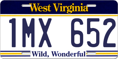 WV license plate 1MX652