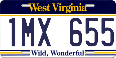 WV license plate 1MX655