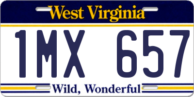 WV license plate 1MX657