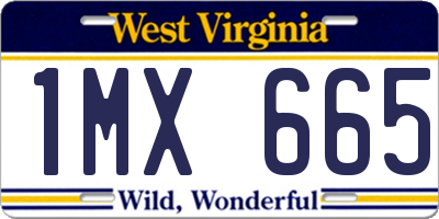 WV license plate 1MX665
