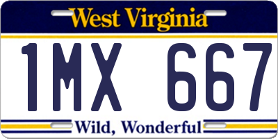 WV license plate 1MX667