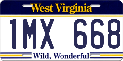 WV license plate 1MX668