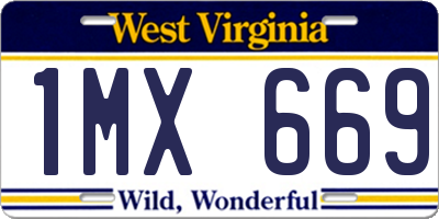 WV license plate 1MX669