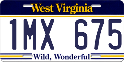 WV license plate 1MX675