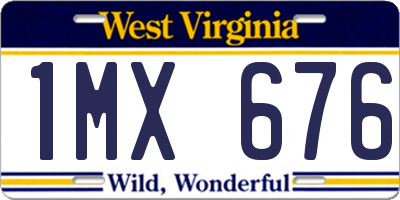WV license plate 1MX676