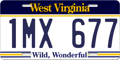WV license plate 1MX677