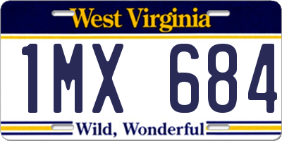 WV license plate 1MX684
