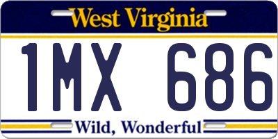 WV license plate 1MX686