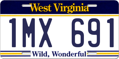WV license plate 1MX691