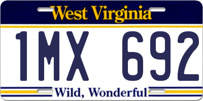 WV license plate 1MX692