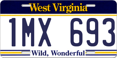 WV license plate 1MX693