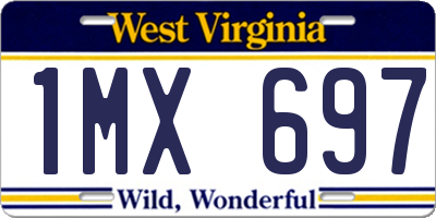 WV license plate 1MX697