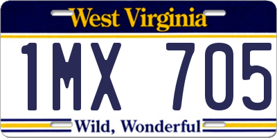 WV license plate 1MX705