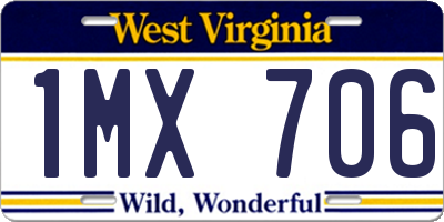 WV license plate 1MX706