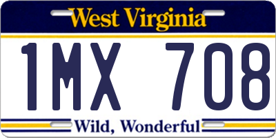 WV license plate 1MX708