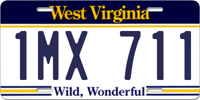 WV license plate 1MX711