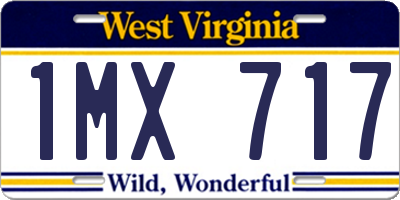 WV license plate 1MX717
