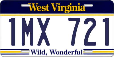 WV license plate 1MX721