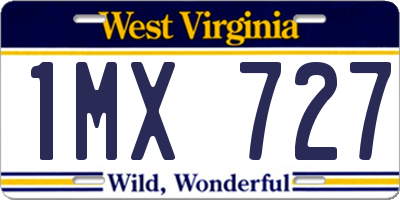WV license plate 1MX727