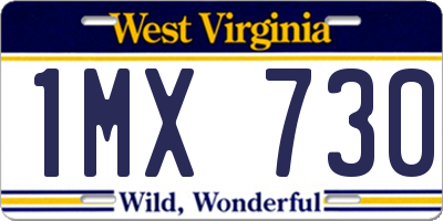 WV license plate 1MX730