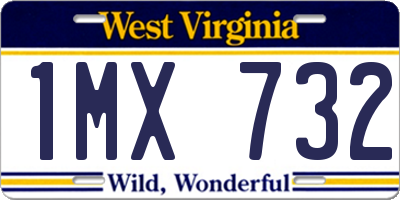 WV license plate 1MX732
