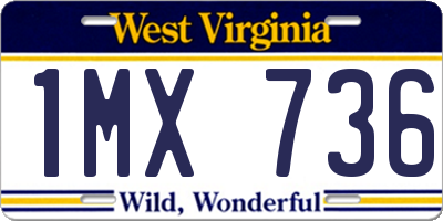 WV license plate 1MX736