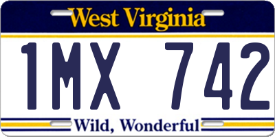 WV license plate 1MX742