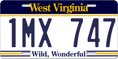 WV license plate 1MX747