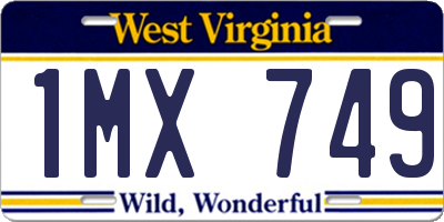 WV license plate 1MX749