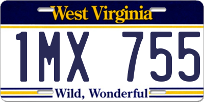 WV license plate 1MX755
