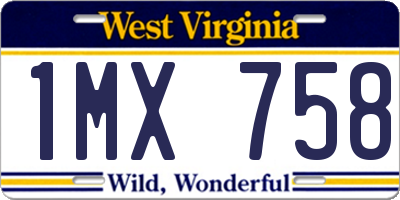 WV license plate 1MX758