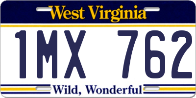 WV license plate 1MX762