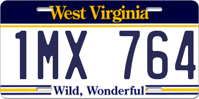 WV license plate 1MX764