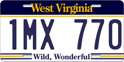 WV license plate 1MX770