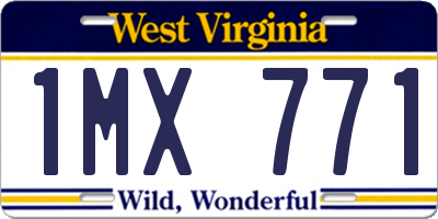 WV license plate 1MX771