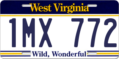 WV license plate 1MX772