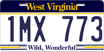 WV license plate 1MX773