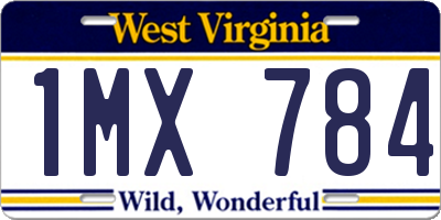 WV license plate 1MX784