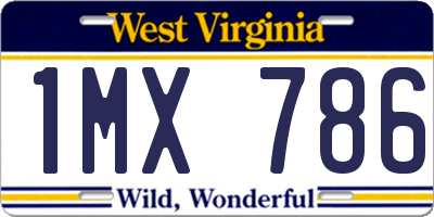 WV license plate 1MX786