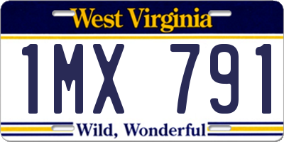 WV license plate 1MX791