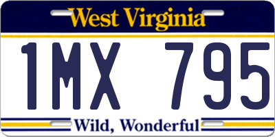 WV license plate 1MX795
