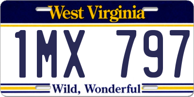 WV license plate 1MX797