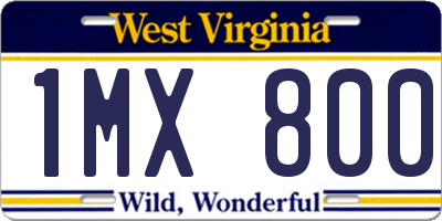 WV license plate 1MX800