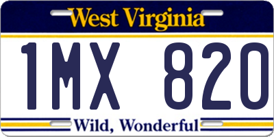 WV license plate 1MX820