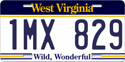 WV license plate 1MX829