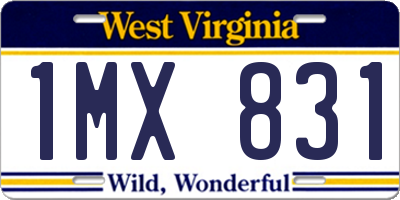 WV license plate 1MX831