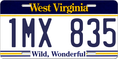 WV license plate 1MX835