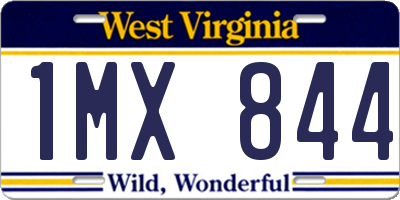 WV license plate 1MX844