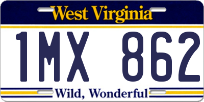 WV license plate 1MX862