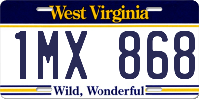 WV license plate 1MX868